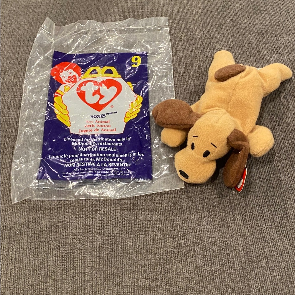 1998 McDonald’s TY Beanie Baby Happy Meal Toy - Bones the Dog   toys babies kids